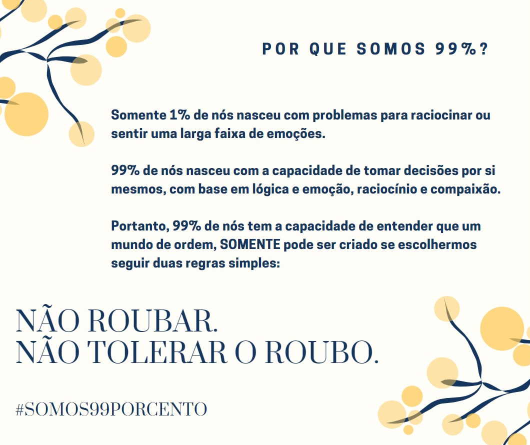 Cartaz claro afirma que a maioria das pessoas é capaz de raciocinar e escolher duas regras de convivência.